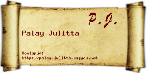 Palay Julitta névjegykártya